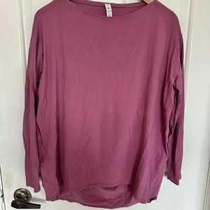 EUC Raspberry Pink Lululemon Long Sleeve Shirt Sz 10